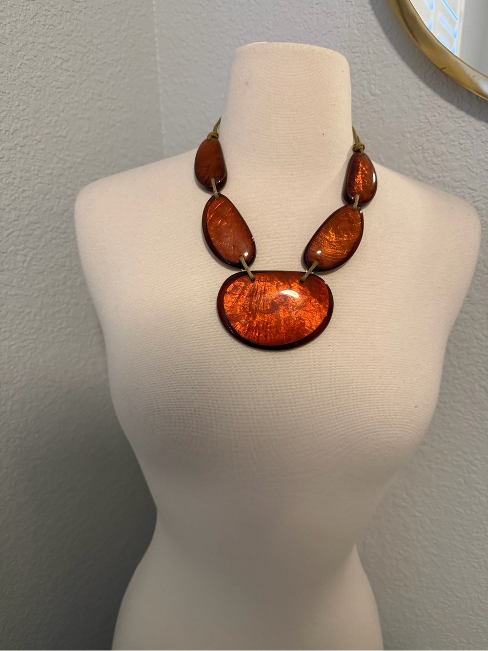 Sonoma Amber-Tone Resin Statement Necklace